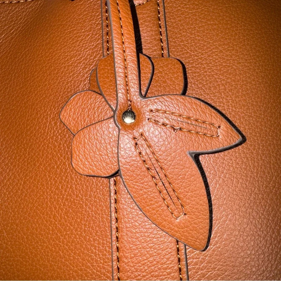 DRAPER JAMES Elle Convertible Tote Bag Brown Flower Charm - Picture 3 of 13